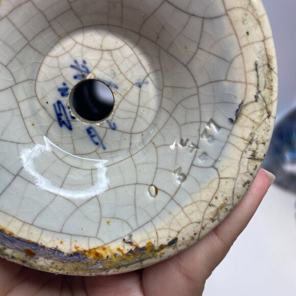 RARE ANTIQUE DUTCH DELFT HOLLAND PORCELEYNE FLES VASE DUTCH SCENERY Windmill - Picture 12 of 16